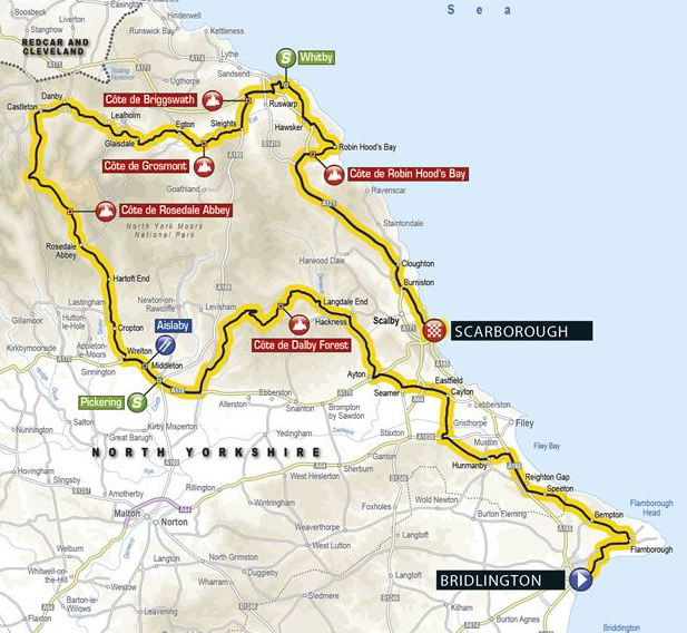 Tour de Yorkshire stage 1 map